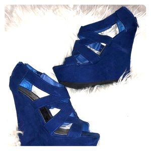 Madden Girl Blue wedge heels
